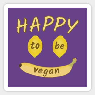 Happy to Be Vegan Smiley Fruit Face Sticker